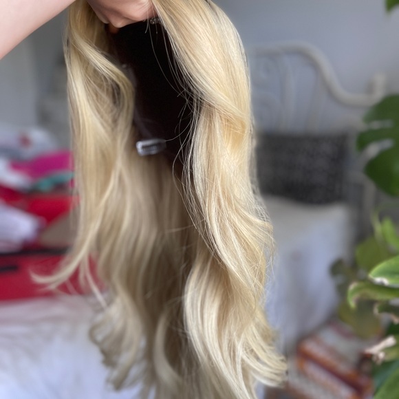 Highline Wigs / Toppers By Sharon Premium Human Hair Silk Top long blonde topper - Picture 10 of 16